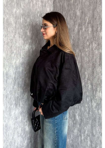 Kadın Süet Bomber Mont 0730 modelleri