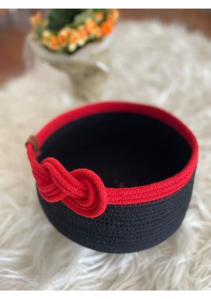 Şık Hasır Sepet, Çok Amaçlı Organizer, Siyah ve Kırmızı Renk Seçenekleri fiyatları