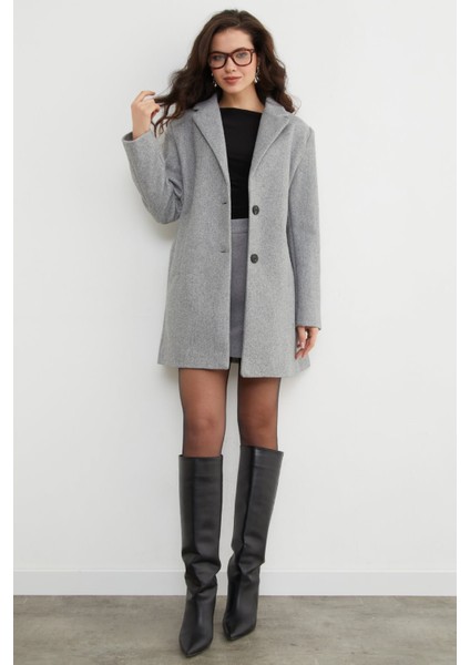 Kruvaze Yaka Cepli Kaşe Kaban fiyatları