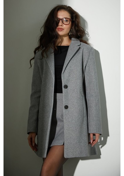 Kruvaze Yaka Cepli Kaşe Kaban modelleri