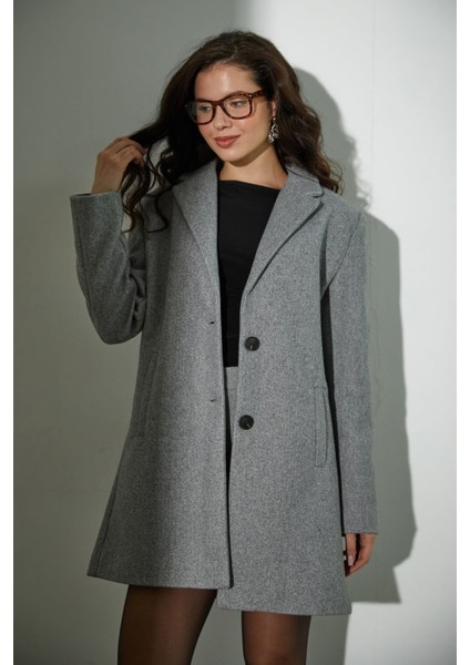 Kruvaze Yaka Cepli Kaşe Kaban indirimleri