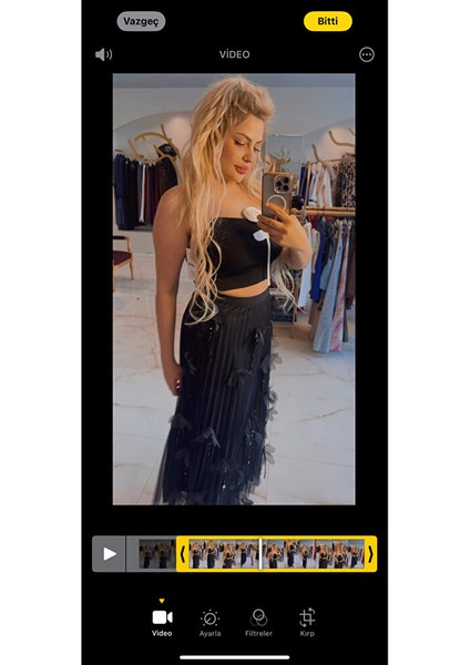 Tasarım Pileli Krem Etek fırsatları