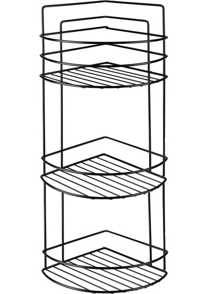 3'lü Banyo Köşe Düzenleyici, Şık Siyah Tasarım