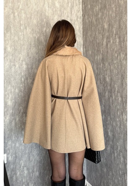 Kadın Yaka Kürklü Panço 9165 fırsatları