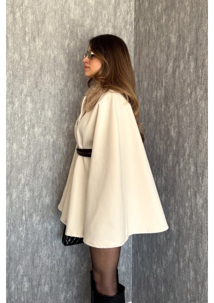 Kadın Yaka Kürklü Panço 9165 modelleri