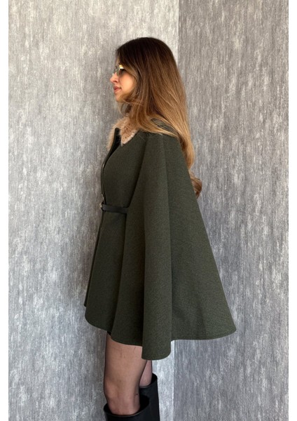 Kadın Yaka Kürklü Panço 9165 modelleri
