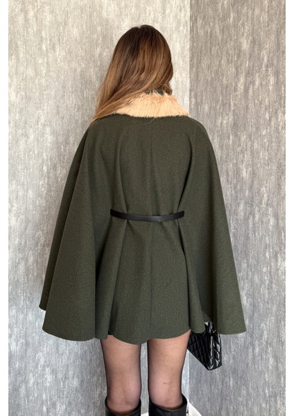 Kadın Yaka Kürklü Panço 9165 fırsatları