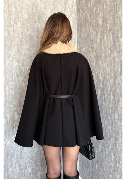 Kadın Yaka Kürklü Panço 9165 fırsatları