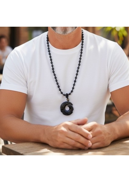 Obsidyen Taşı Koruma Kolye | Negatif Enerji Kalkanı | Uniseks fiyatları