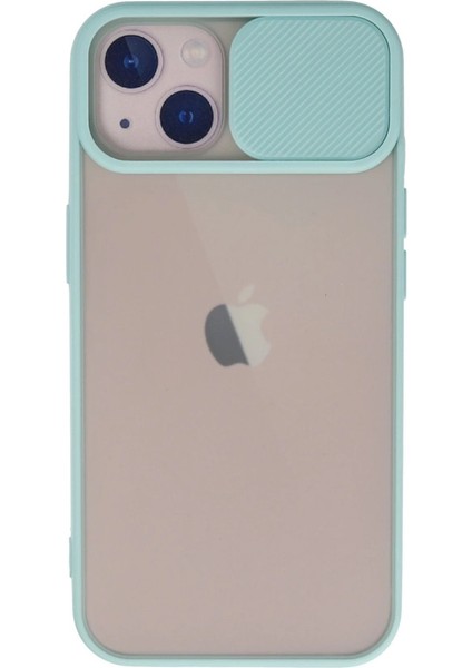 Iphone 13 Kılıf Palm Buzlu Kamera Sürgülü Silikon - Turkuaz
