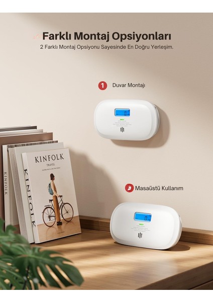 X-Sense Wi-Fi Özellikli Akıllı Karbon Monoksit Dedektörü XC0C-IR, Uygulama Üzerinden Sessizlik, LCD Dijital Ekranlı Co Alarmı, Değiştirilebilir Pilli Karbon Monoksit Alarmı, 1'li Paket fırsatları