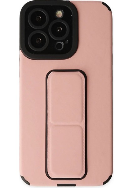 Iphone 14 Pro Kılıf Mega Standlı Silikon - Pudra