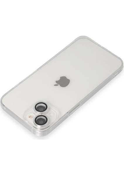 Iphone 14 Kılıf Luko Lens Silikon - Gümüş modelleri
