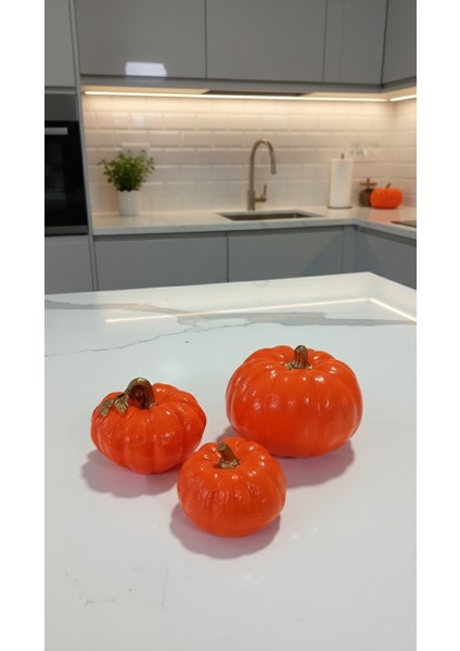 Balkabağı 3'lü Set,biblo, Ev Dekorasyon, Obje, Bohem, Tasarım, Sunum,