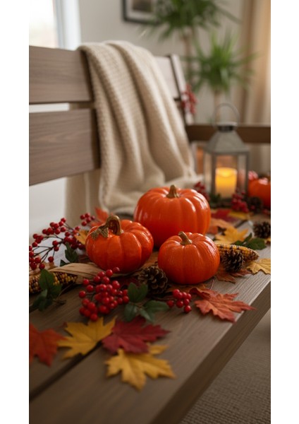 Balkabağı 3'lü Set,biblo, Ev Dekorasyon, Obje, Bohem, Tasarım, Sunum, fiyatları