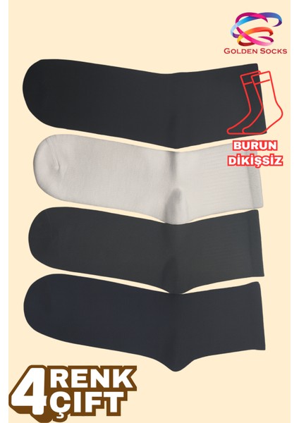 4 Çift Bambu Erkek Soket Çorap, Dikişsiz Burun, Yumuşak Doku modelleri