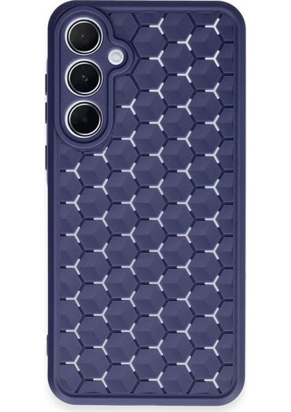 Newface Samsung Galaxy A35 5g Kılıf Petek Silikon Kapak - Lacivert