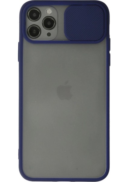 Iphone 11 Pro Max Kılıf Palm Buzlu Kamera Sürgülü Silikon - Lacivert