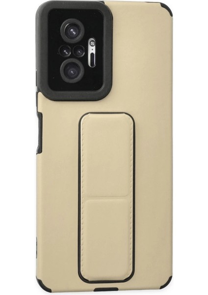 Xiaomi Redmi Note 10 Pro Kılıf Mega Standlı Silikon - Gold