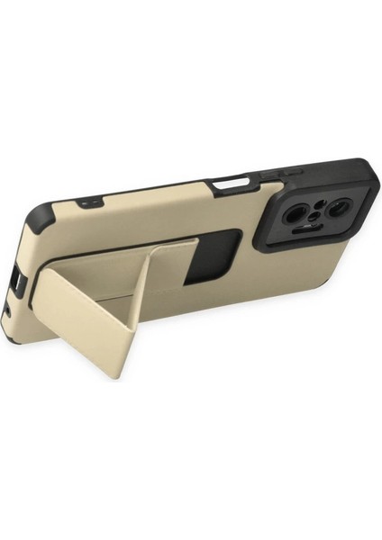 Xiaomi Redmi Note 10 Pro Kılıf Mega Standlı Silikon - Gold fırsatları