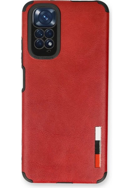 Xiaomi Redmi Note 11 Kılıf Loop Deri Silikon - Kırmızı