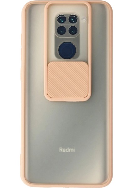 Xiaomi Redmi Note 9 Kılıf Palm Buzlu Kamera Sürgülü Silikon - Pembe