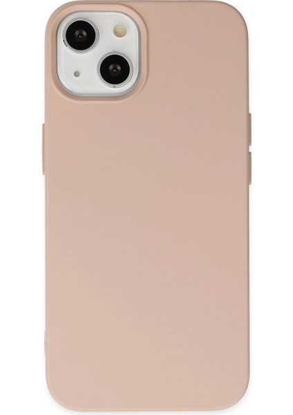 Iphone 14 Plus Kılıf Nano Içi Kadife Silikon - Pudra