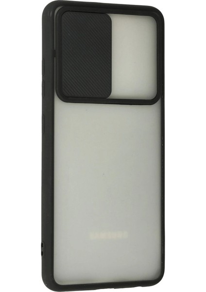 Samsung Galaxy A72 Kılıf Palm Buzlu Kamera Sürgülü Silikon - Siyah modelleri