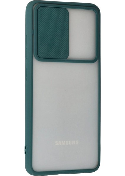 Samsung Galaxy A72 Kılıf Palm Buzlu Kamera Sürgülü Silikon - Yeşil modelleri