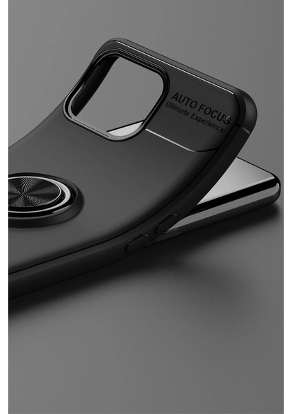 Oppo A73 Kılıf Range Yüzüklü Silikon - Siyah-Kırmızı fırsatları