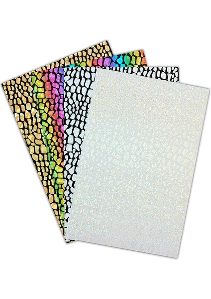 Varaklı Pırıltılı Yapışkanlı Yaratıcı Eğlenceli El Işi Çakıl Taşı Desenli Kumaş 4 Farklı Renk