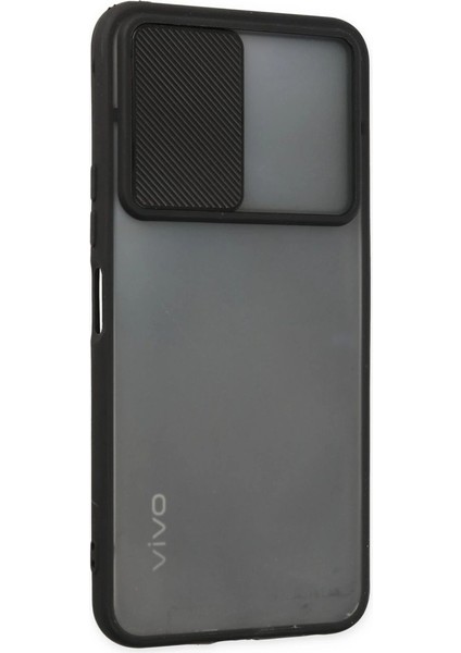 Vivo Y33S Kılıf Palm Buzlu Kamera Sürgülü Silikon - Siyah fiyatları