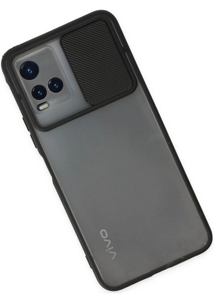 Vivo Y33S Kılıf Palm Buzlu Kamera Sürgülü Silikon - Siyah modelleri