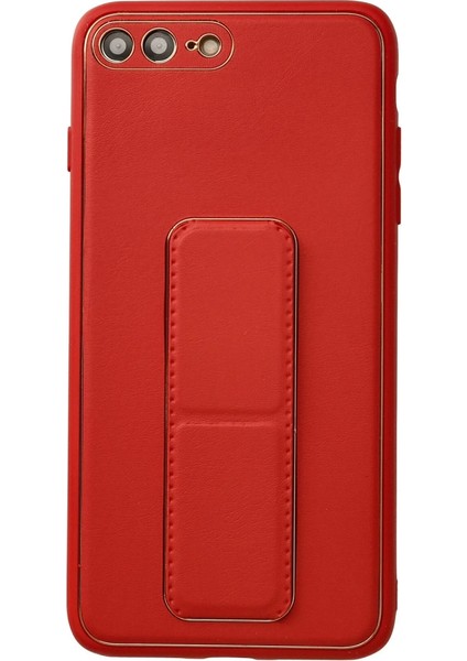 Iphone 7 Plus Kılıf Coco Deri Standlı Kapak - Kırmızı