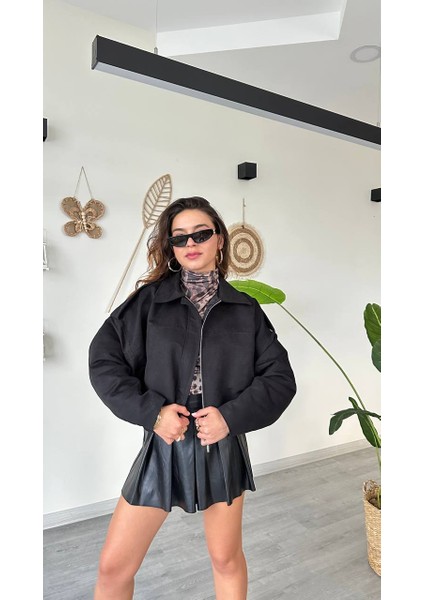 Taba Süet Apoletli Balon Kadın Ceket