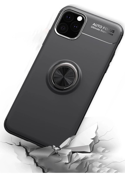 Iphone 11 Pro Max Kılıf Range Yüzüklü Silikon - Siyah-Mavi modelleri