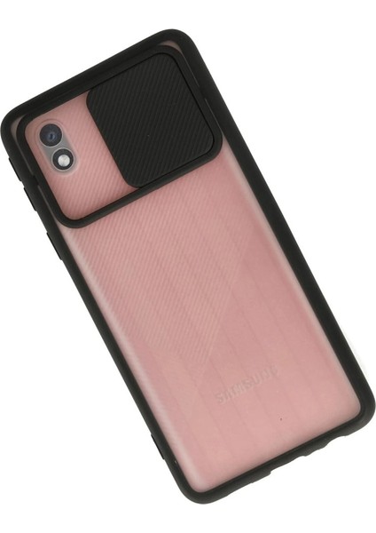 Samsung Galaxy A01 Core Kılıf Palm Buzlu Kamera Sürgülü Silikon - Siyah fiyatları