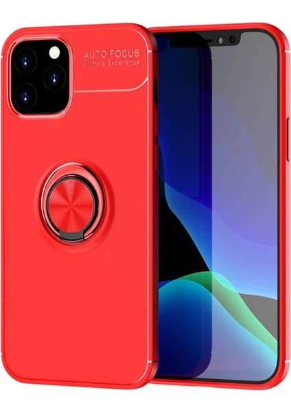 Iphone 12 Kılıf Range Yüzüklü Silikon - Kırmızı