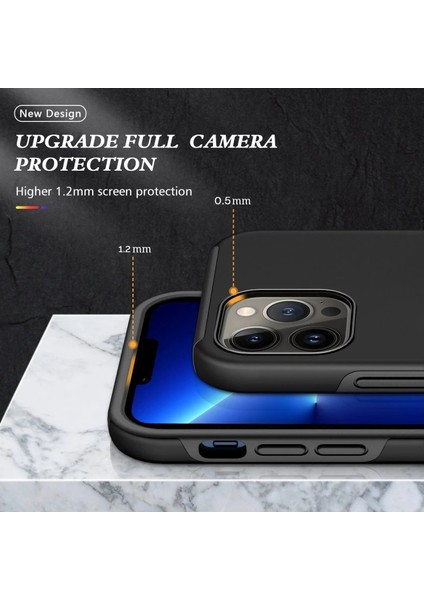 Iphone 13 Pro Max Kılıf Elit Yüzüklü Kapak - Siyah