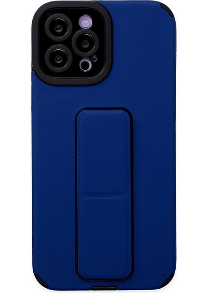 Iphone 12 Pro Max Kılıf Mega Standlı Silikon - Mavi