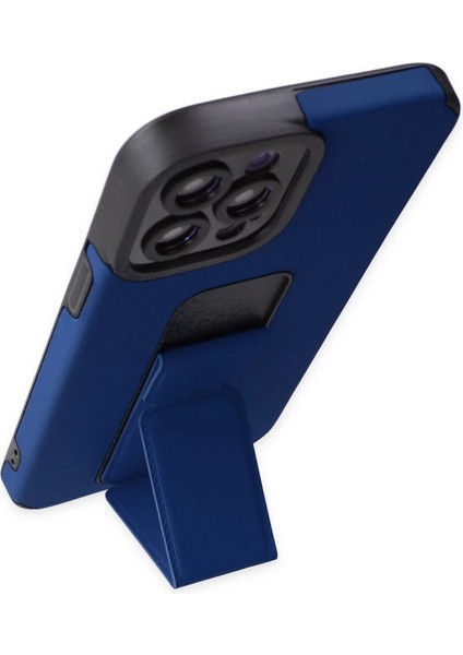 Iphone 12 Pro Max Kılıf Mega Standlı Silikon - Mavi modelleri