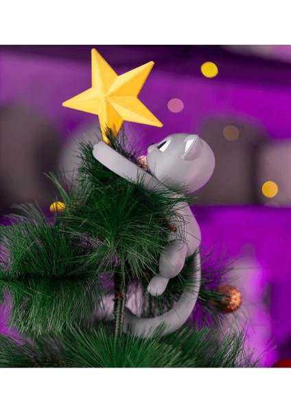 Yıldızlı Kedi Yılbaşı Ağacı Süsü ( Tepe Süsü )