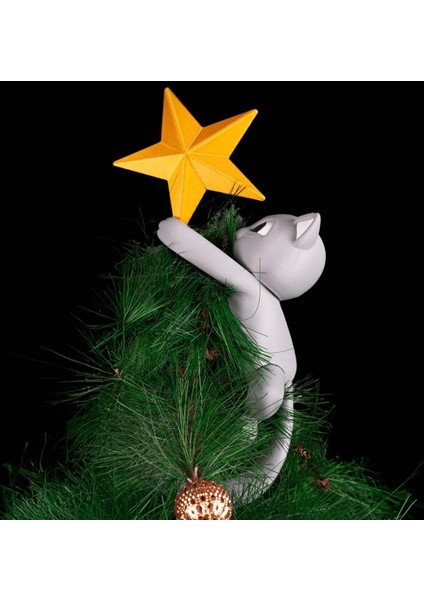 Yıldızlı Kedi Yılbaşı Ağacı Süsü ( Tepe Süsü ) fiyatları