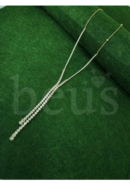 - Zirkon Taşlı Su Yolu Gerdanlık Kolye