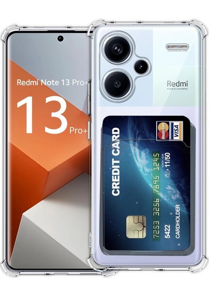 Newface Xiaomi Redmi Note 13 Pro Plus Kılıf Kart Şeffaf Silikon - Şeffaf