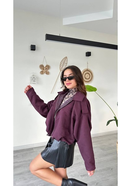 Taba Süet Apoletli Balon Kadın Ceket