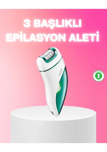 Buğz 3 In 1 Epilatör Metal Başlıklı Ipx5 Su Geçirmez 90 Dakika Şarjlı Epilasyon Cihazı