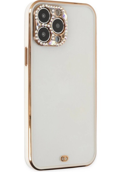 Iphone 13 Pro Kılıf Liva Taşlı Silikon - Beyaz modelleri