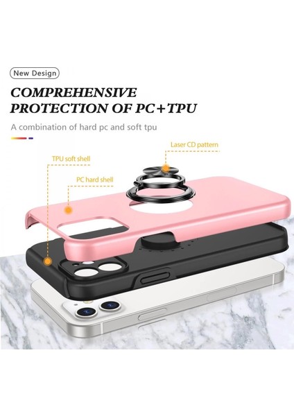 Iphone 12 Kılıf Elit Yüzüklü Kapak - Pembe fiyatları