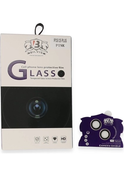 Iphone 15 Bilvis Titan Kamera Lens - Pembe
